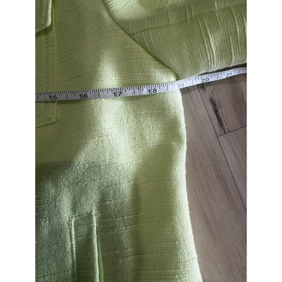 Banana Republic Citron Yellow Cropped Blazer Jacket Raw Hem Fringe Women’s Sz 8 - Picture 3 of 4